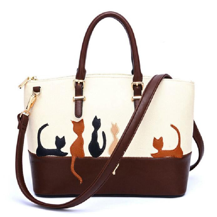 Women Cat  Leather Shoulder Bag Cross Body Purse Handbag Messenger